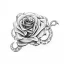 Snake and Rose tattoo design idea