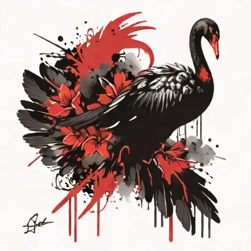 black swan tattoo design idea