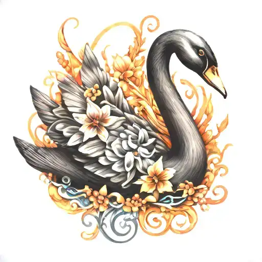 black swan tattoo design idea