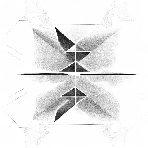 A minimalist tattoo of a stairway to heaven with rays of light shining down tattoo design idea