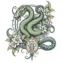 snake and virgo tattoo design idea