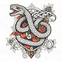 snake and virgo tattoo design idea