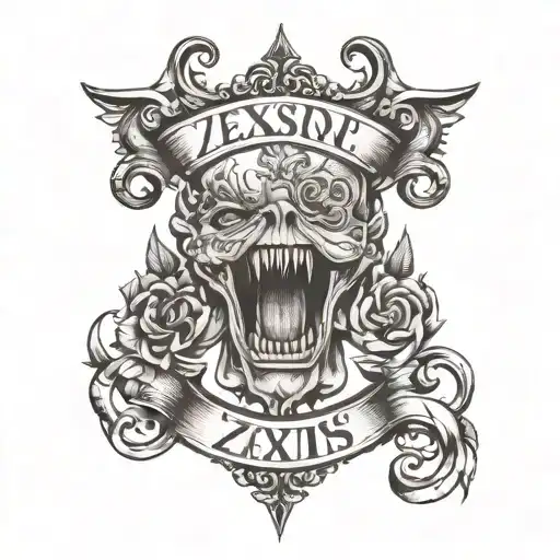 throat tattoos that says ZexSins tattoo design idea
