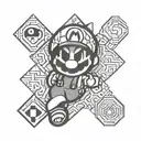 Mario Bros tattoo design idea