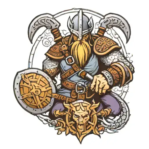 viking warrior tattoo design idea