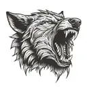 wolf head with teeth out tattoo design idea