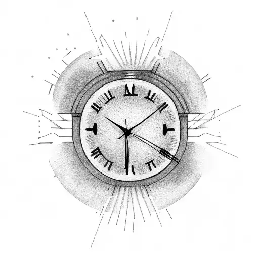 clock tower burning  tattoo design idea