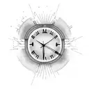 clock tower burning  tattoo design idea