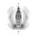 Big Ben on fire  tattoo design idea