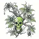 poison tree with spider tattoo design idea