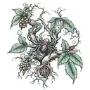 poison tree with spider tattoo design idea