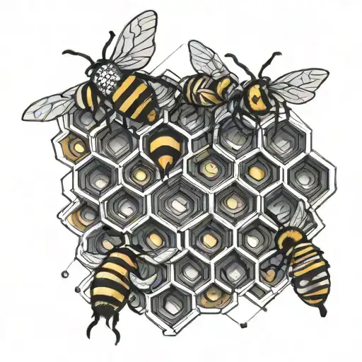 beehive style on forearm tattoo design idea