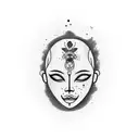 face and mask happy and sad tattoo design idea