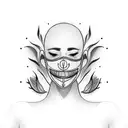 face and mask happy and sad tattoo design idea