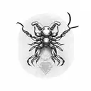 scorpion with birthdate tattoo design idea