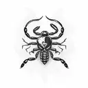 scorpion with birthdate tattoo design idea