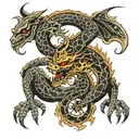 A circular pattern forming a skeleton dragon tattoo design idea