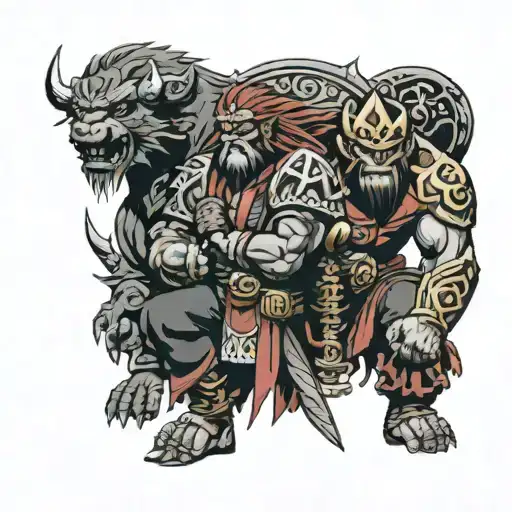 legend of Zelda twilight princess ganonforf and beast ganon tattoo design idea