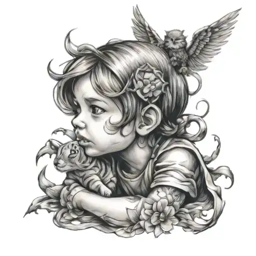 children incorporated tattoo design idea