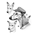 greyhound wearing hat tattoo design idea