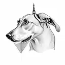 greyhound wearing hat tattoo design idea