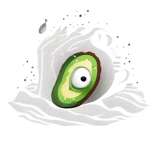 avocado person tattoo design idea