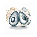 avocado couple tattoo design idea