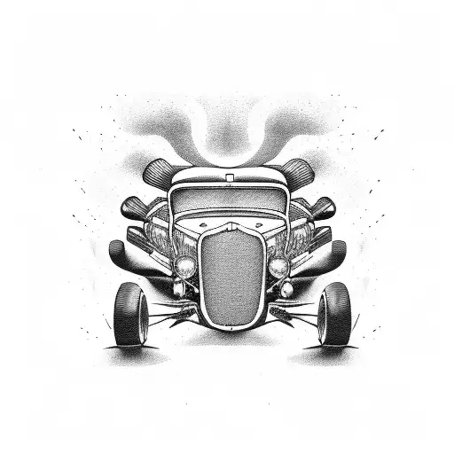 hot rod cars motogp tattoo design idea