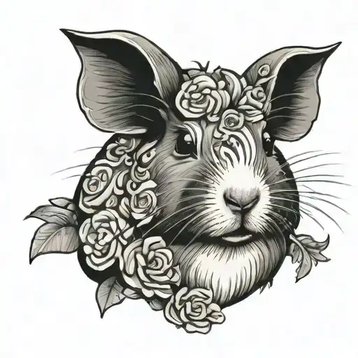 Guinea pig playing tattoo design idea