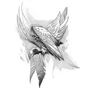 Raven feather tattoo design idea
