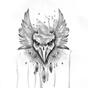 Raven feather tattoo design idea