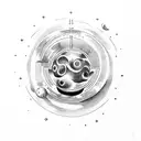 Thor Hammer with planets and tree tattoo design idea