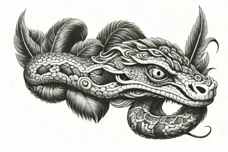 Aztec feathered snake   tattoo design idea