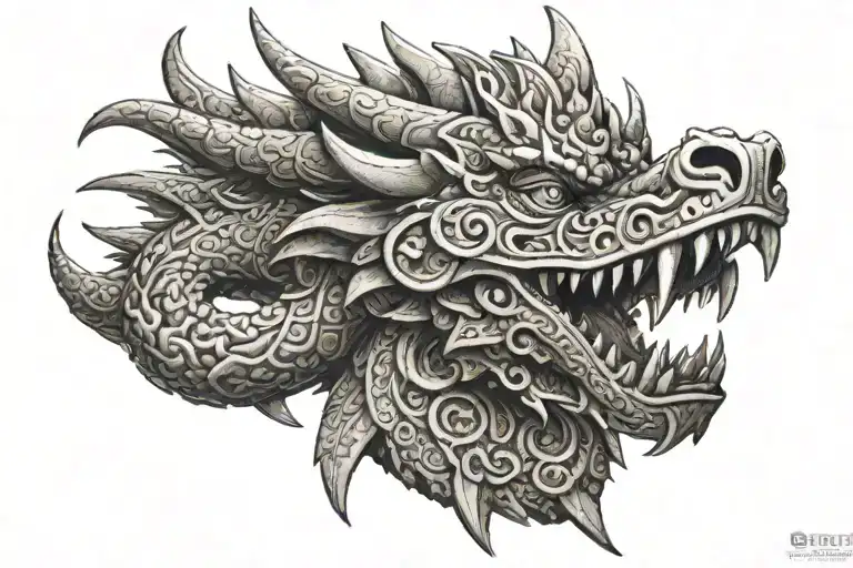 Aztec dragon tattoo design idea