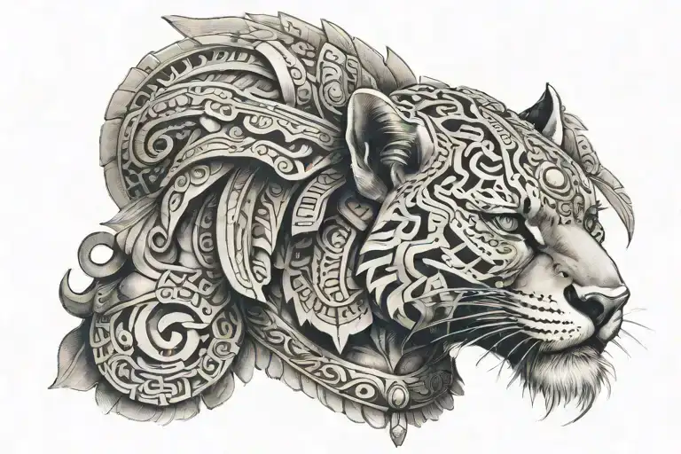 aztec jaguar warrior tattoo design idea