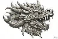 Aztec dragon tattoo design idea