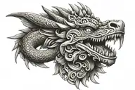 Aztec dragon tattoo design idea