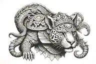 aztec jaguar warrior tattoo design idea