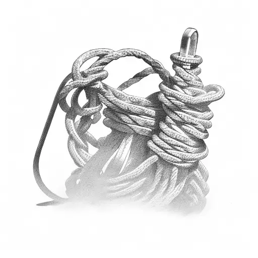 climb rope in 8 tattoo design idea
