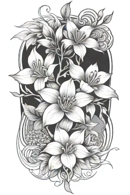 floral nature inspired tattoo featuring tattoo design idea