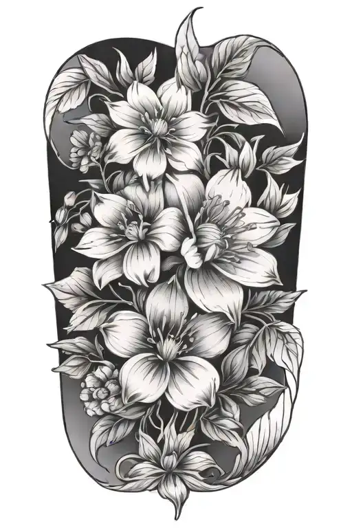 floral nature inspired tattoo featuring tattoo design idea