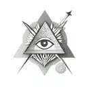 pyramid all seeing eye light rays   tattoo design idea