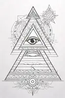 pyramid all seeing eye light tattoo design idea