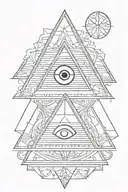 pyramid all seeing eye light tattoo design idea