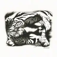 tiger laying tattoo design idea