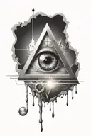 pyramid all seeing eye emitting light  tattoo design idea