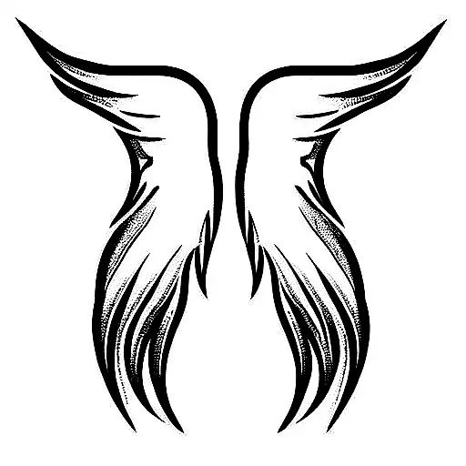angel wings made of fire tattoo design idea