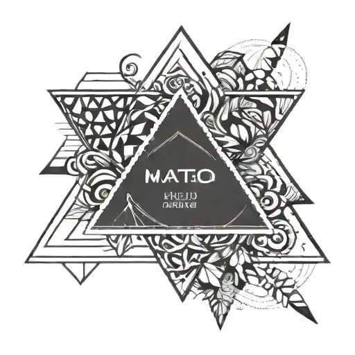 triangle family name "mateo" "Emma"  tattoo design idea