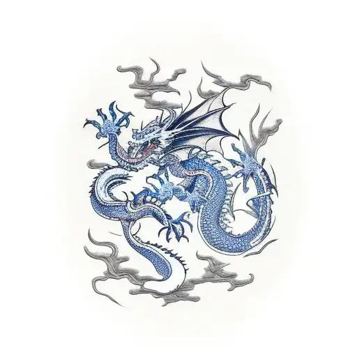 dragon skeleton  tattoo design idea