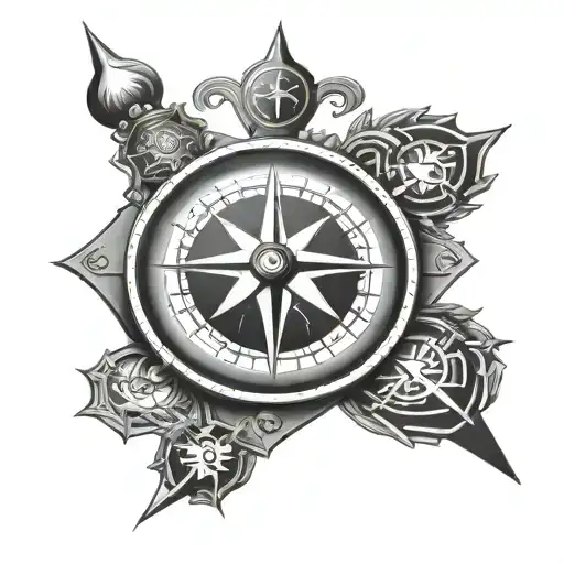 nordic compass with compass tattoo design idea